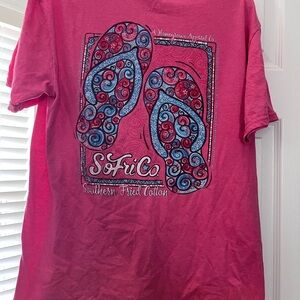 Southern Fried Cotton Hot Pink Logo Tee